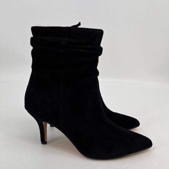 Bella Vita Danielle Booties Size 8.5M Black Suede Leather Boot 3" Heel - Picture 2 of 13